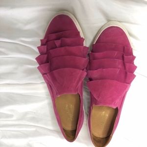 Pink Ruffle slip on shoes